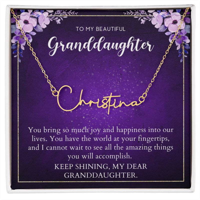Gift For Granddaughter - Keep Shining Custom Name Necklace